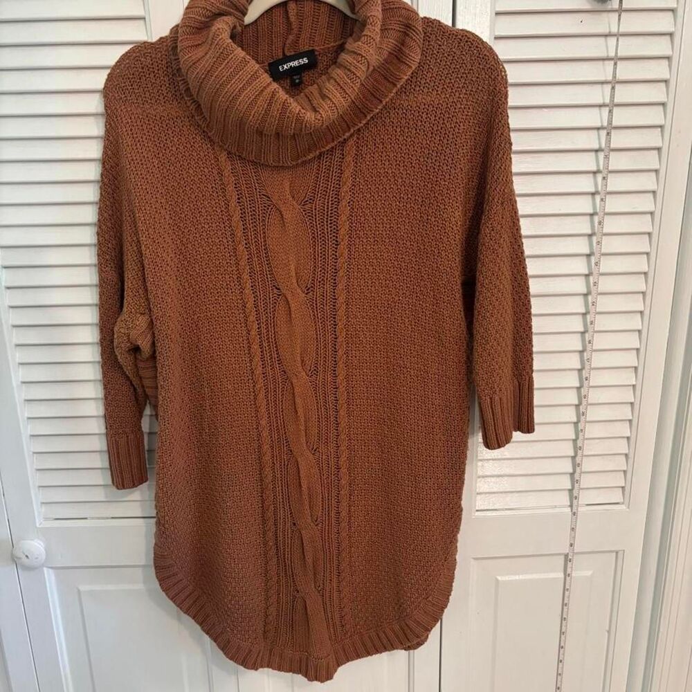 Express Women's Brown and Tan Jumper